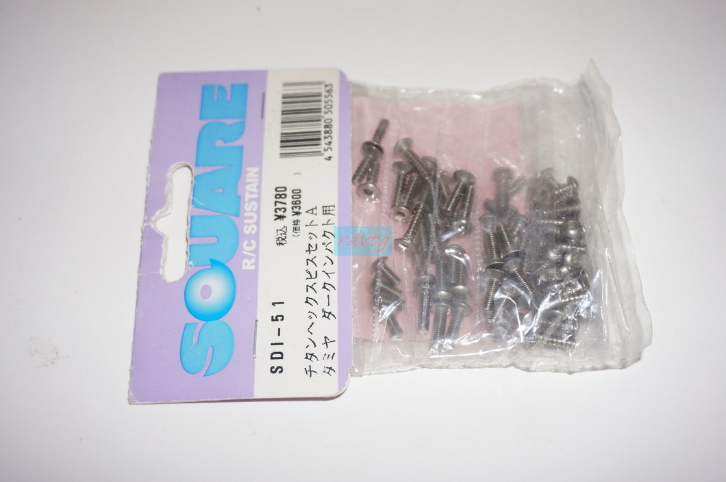 Tamiya DF-03 Dark Impact Titanium Screw Set A (Square/SDI-51)