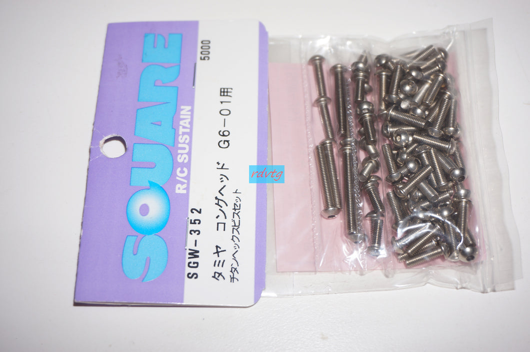 Tamiya G6-01 Kong Head  Titanium Screw Set (Square/SGW-352)