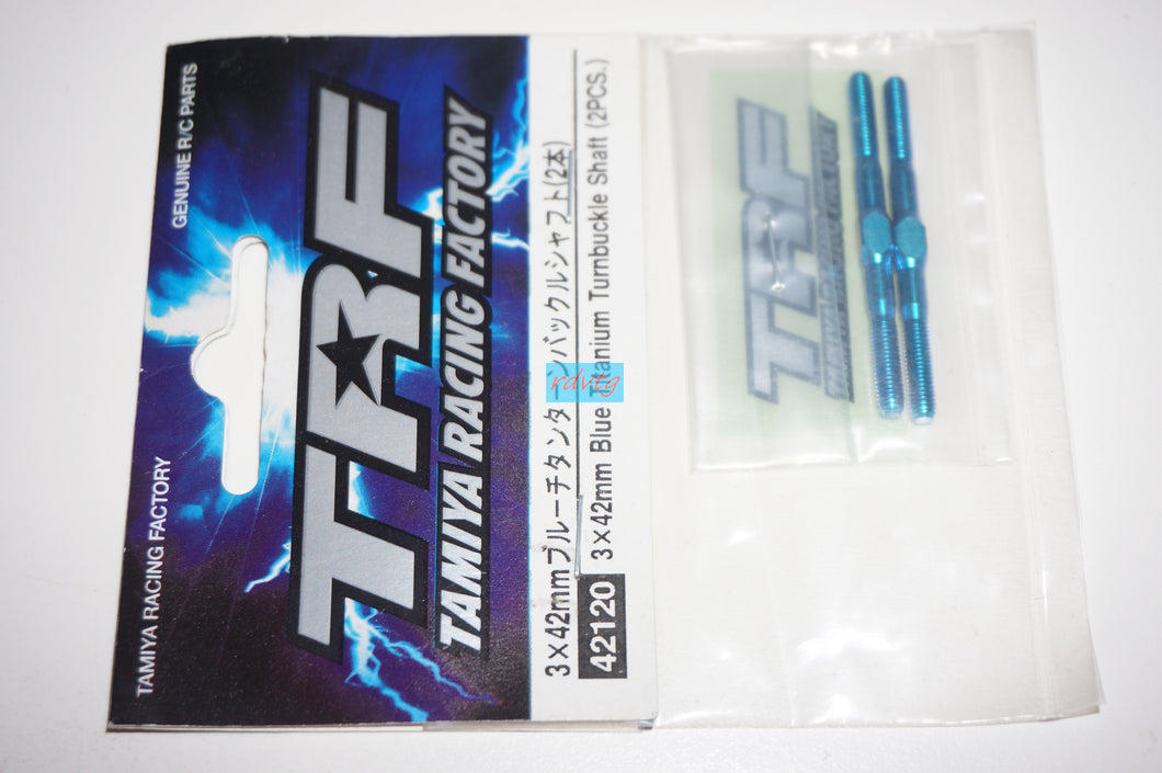 Tamiya TRF 3×42mm Blue Titanium Turnbuckle Shaft/2pcs (42120)