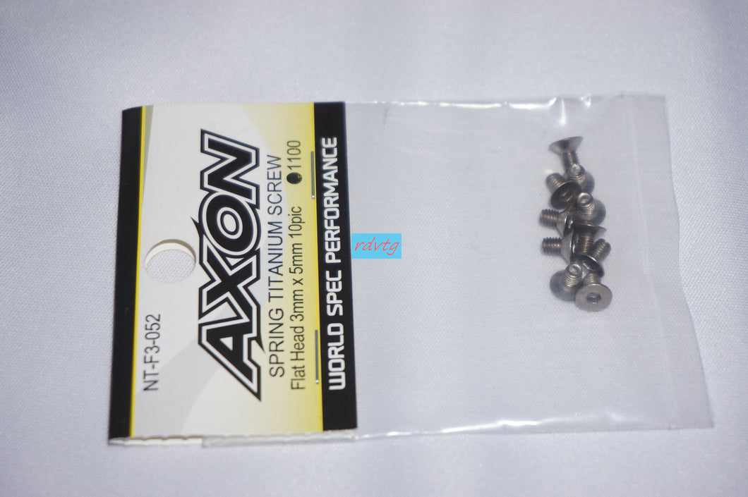 AXON Flat Head Spring Titanium Hex Screw/10pcs